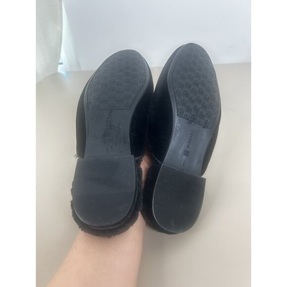 Birdies The Phoebe Black Velvet Faux Fur Lining Mule Flats Slippers Shoes Size 8 - Picture 12 of 12